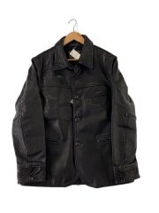 画像：レザージャケット・ブルゾン/XL/牛革/BLK/8240//