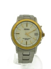 画像：ソーラー腕時計/アナログ/WHT/SLV/7B52-0AF0