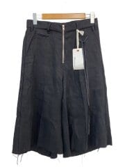 画像：26SS/CROPPED CULOTTES PANTS/1/リネン/BLK/MID26SS-PT02