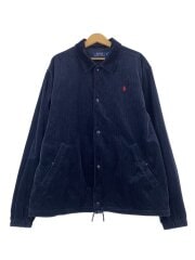画像：カバーオール/コーチジャケット/ワンポイントロゴ/XL/コーデュロイ/NVY