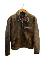 画像：レザージャケット・ブルゾン/L/レザー/BRW