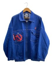 画像：ブルゾン/M/コットン/NVY/無地/禁じられたデニムJKT