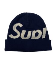 画像：ニットキャップ/FREE/コットン/NVY/メンズ/ロゴシミ考慮