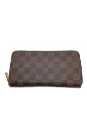 画像：2)ジッピー・ウォレット_ダミエ・エベヌ/PVC/BRW/総柄/レディース