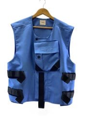 画像：ベスト/L/ポリエステル/BLU/無地