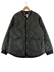 画像：キルティングジャケット/XL/コットン/KHK/無地/lv10027//