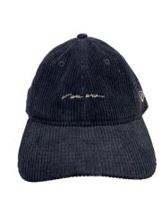 画像：キャップ/M/コーデュロイ/BLK/無地/レディース