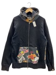画像：ジップパーカー/XXL/コットン/BLK/001ZPH301016X