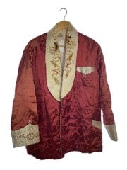 画像：50s/SANSEI TRADING CO./スーベアガウンジャケット/--/シルク/RED/無地