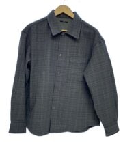 画像：コットンツイードリングドットシャツ/長袖シャツ/M/GRY/チェック/25-050-300-1019-3-0