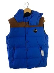 画像：ダウンベスト/リバーシブル/L/ナイロン/BLU/無地/裏カモフラ/615033-479