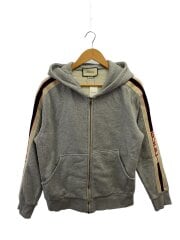 画像：ジップパーカー/S/コットン/GRY/無地