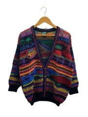 画像：カーディガン(厚手)/M/ウール/マルチカラー/総柄