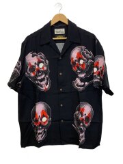 画像：56 TATTO STUDIO/アロハシャツ/L/リヨセル/BLK/ドクロ//