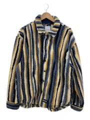 画像：フリースジャケット/L/ポリエステル/マルチカラー/ストライプ