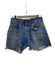 画像：501XX/隠しリベット/Vステッチ/足長R/イエローステッチ混/ショートパンツデニム/IDG