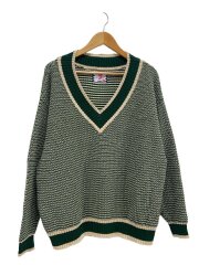 画像：ニット・セーター(厚手)/M/コットン/GRN/無地/SC2121-KN08