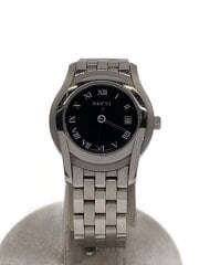 画像：クォーツ腕時計/アナログ/ステンレス/BLK/SLV/5500L/傷あり