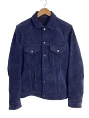 画像：レザージャケット・ブルゾン/2/牛革/BLU/無地/UE-222009