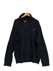 画像：ニット・セーター(厚手)/XL/コットン/BLK/無地