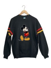 画像：90s/青タグ/MADE IN USA/スウェット/フロッキープリント/L/コットン/BLK//