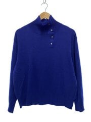 画像：ハイネックプルオーバー/--/ウール/BLU/無地