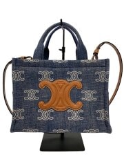 画像：スモールカバタイス/ショルダーバッグ/デニム/IDG/総柄/持ち手小汚れ有