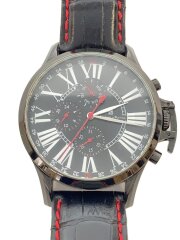 画像：クォーツ腕時計/アナログ/レザー/BLK/BLK/SM-14123