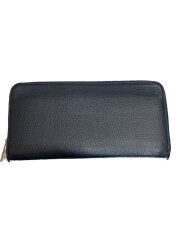 画像：アナグラム/ラウンドファスナー/長財布/レザー/NVY/無地/メンズ