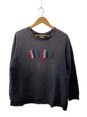 画像：90s/USA製/フェード/ナス紺/スウェット/コットン/グレー/フロント破れ有