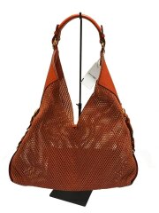 画像：編み込み/ポーチ付/バッグ/レザー/オレンジ/AQ-21 5335