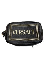 画像：90s Logo Print Leather Belt Bag/ショルダーバッグ/PVC/BLK/汚れ有