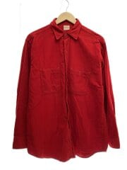 画像：50s-/vintage/単色/長袖シャツ/L/レッド//
