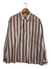 画像：SNAKE STRIPE OPEN-NECK L/S SHIRTS/M/コットン/グレー×オレンジ//