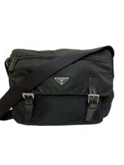 画像：テスート/メッセンジャーバッグ/ショルダーバッグ/ナイロン/BLK/使用感有