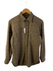 画像：長袖シャツ/M/ウール/ブラウン/チェック/70s/USA製