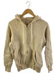 画像：ジップパーカー/42/コットン/ベージュ/裏起毛