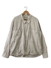 画像：長袖シャツ/L/コットン/WHT/チェック/11-11-1329-139//