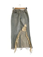 画像：ロングスカート/S/デニム/BLU/105232032003/DISTRESSED DENIM SKIRT//