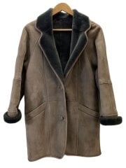 画像：ムートンコート/5/ボア/BEG/古着/スペイン/レザー/