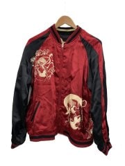 画像：源平記 雅結/スカジャン/L/レーヨン/百花繚乱刺繍/リバーシブル