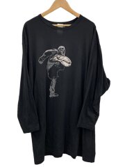 画像：21AW/コットン天竺BIG長袖カットソー/3/コットン/BLK/プリント/HK-T95-077