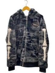 画像：ヒューマンボーン/ジップパーカー/XL/ポリエステル/BLK/カモフラ