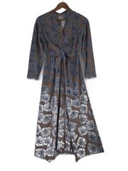 画像：タグ付き/TIE SHIRT DRESS/長袖ワンピース/FREE/花柄/0291520110//