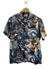 画像：実名復刻/TROPICANA/DRAGON＆TIGER/アロハシャツ/S/レーヨン/BLU/SS31212