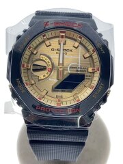 画像：ソーラー腕時計_G-SHOCK/アナログ/ラバー/GLD/BLK/ーー