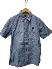 画像：Papillon Chambray Shirt/半袖シャツ/S/コットン/BLU/kp387