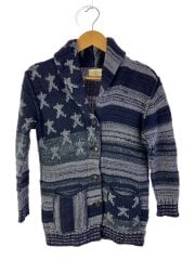 画像：カーディガン(厚手)/XS/コットン/NVY/総柄/288580337001/ショールカラー/星条旗
