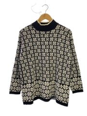 画像：90s/OLD GAP/紺タグ/ニット・セーター(厚手)/S/コットン/BLK/総柄