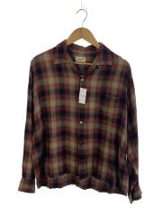 画像：60s/AMBERLEY/長袖レーヨンシャツ/L/RED/チェック